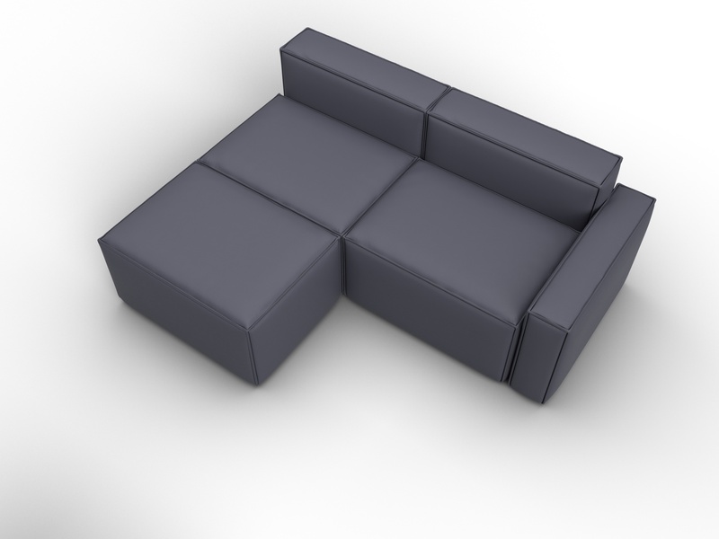 Диван угловой модульный Лига-063 угол правый, Экокожа, GRIFON 15 серый