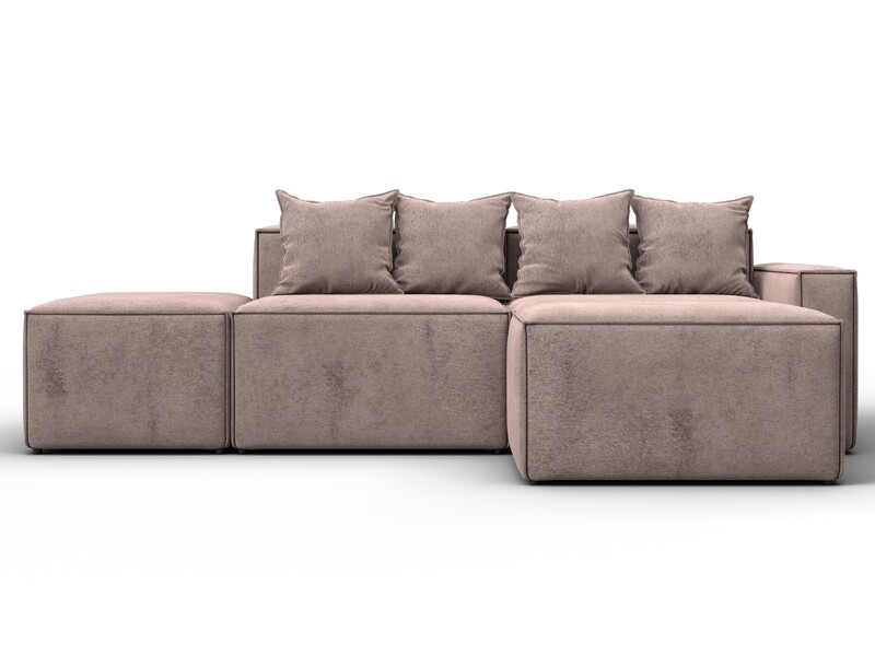 Диван угловой модульный Лига-063 угол правый, Велюр, TOWER 05 бежевый