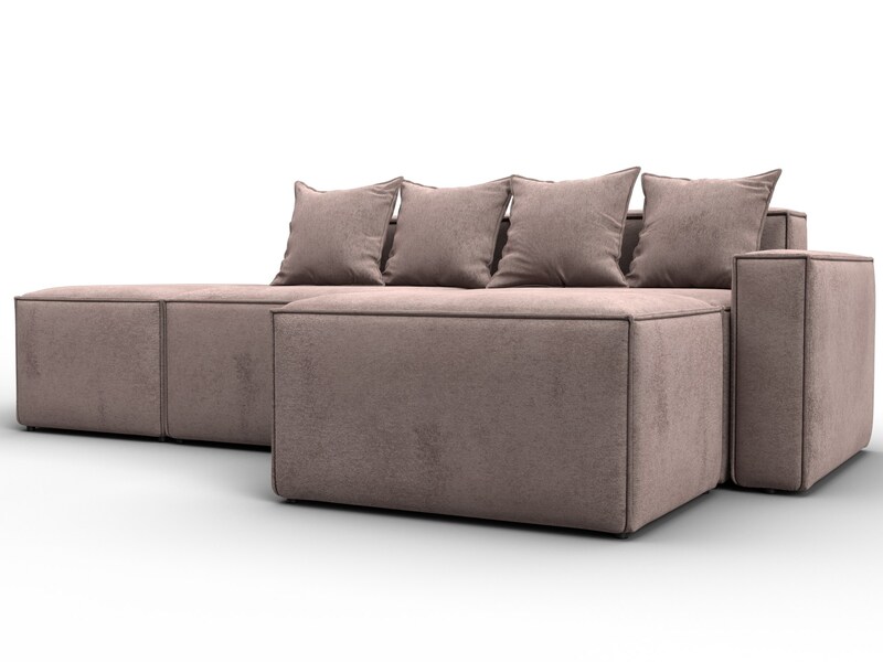 Диван угловой модульный Лига-063 угол правый, Велюр, TOWER 05 бежевый