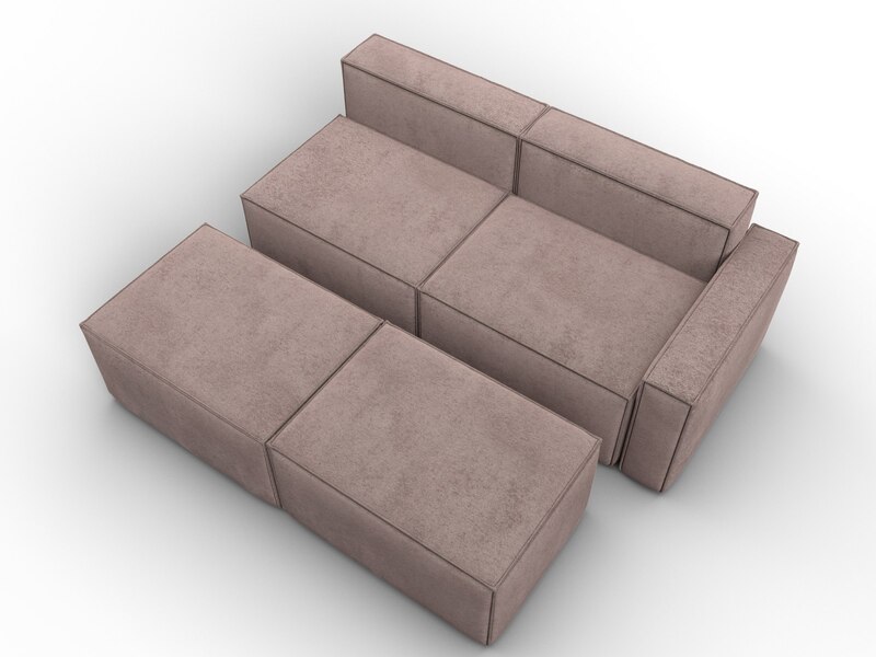 Диван угловой модульный Лига-063 угол правый, Велюр, TOWER 05 бежевый