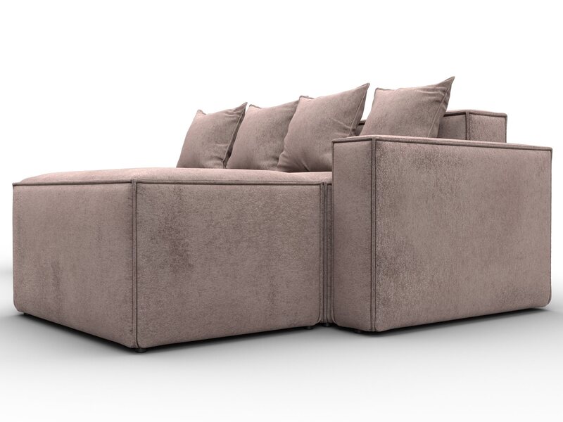 Диван угловой модульный Лига-063 угол правый, Велюр, TOWER 05 бежевый