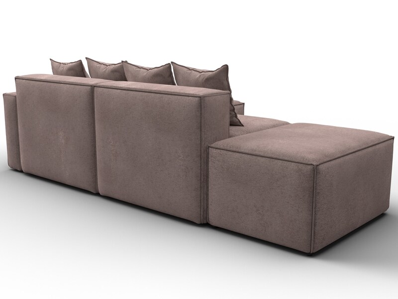 Диван угловой модульный Лига-063 угол правый, Велюр, TOWER 05 бежевый