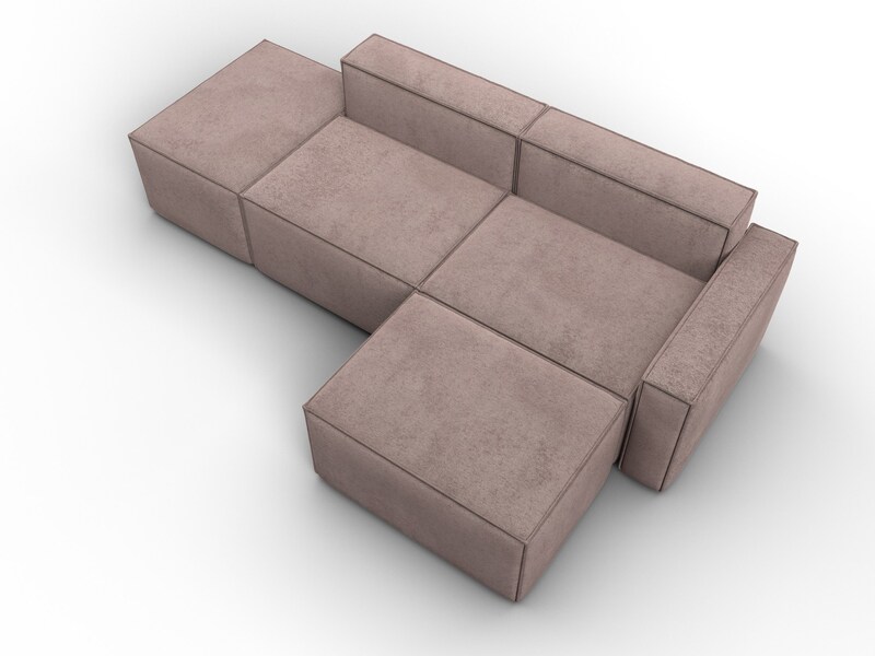 Диван угловой модульный Лига-063 угол правый, Велюр, TOWER 05 бежевый