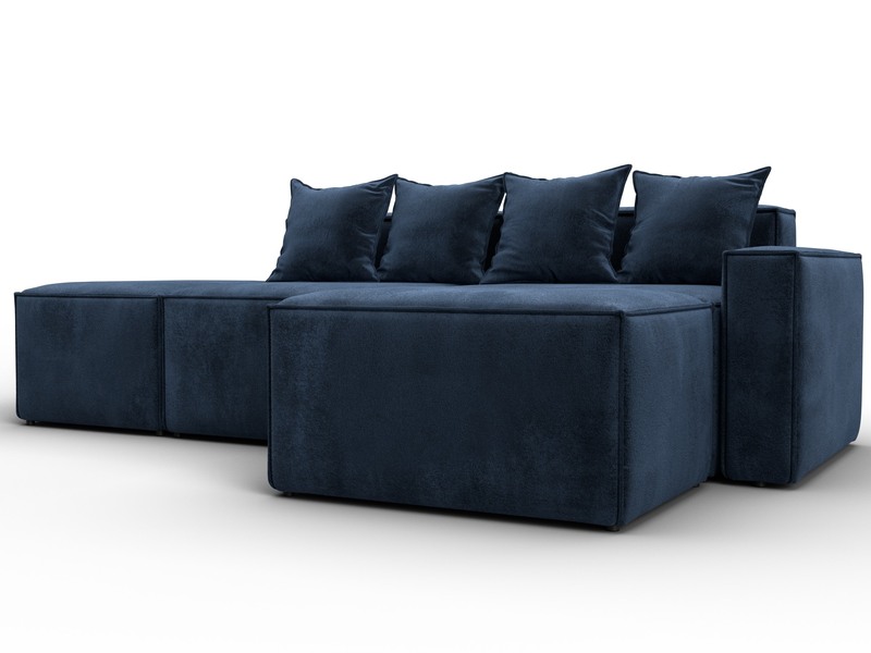 Диван угловой модульный Лига-063 угол правый, Велюр, TOWER 13 синий