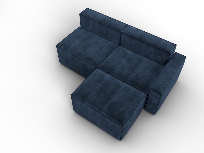 Диван угловой модульный Лига-063 угол правый, Велюр, TOWER 13 синий