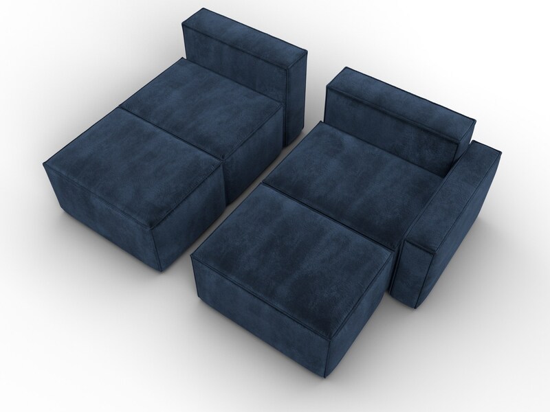 Диван угловой модульный Лига-063 угол правый, Велюр, TOWER 13 синий