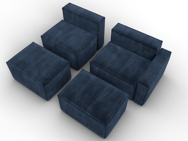 Диван угловой модульный Лига-063 угол правый, Велюр, TOWER 13 синий