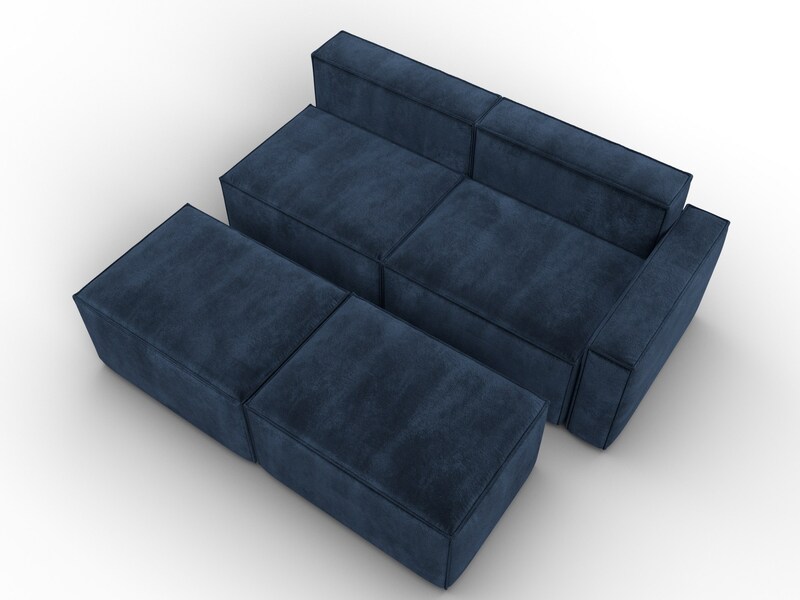 Диван угловой модульный Лига-063 угол правый, Велюр, TOWER 13 синий