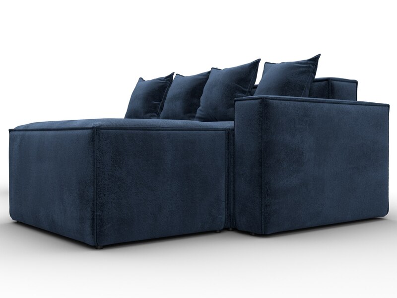 Диван угловой модульный Лига-063 угол правый, Велюр, TOWER 13 синий
