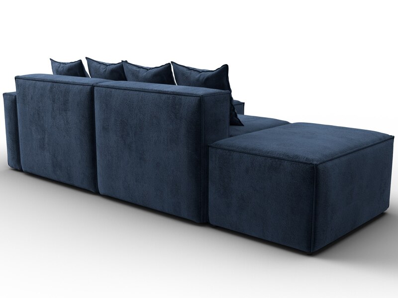 Диван угловой модульный Лига-063 угол правый, Велюр, TOWER 13 синий