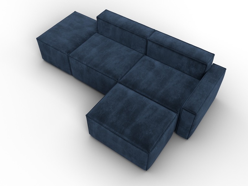 Диван угловой модульный Лига-063 угол правый, Велюр, TOWER 13 синий