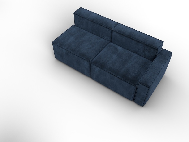 Диван угловой модульный Лига-063 угол правый, Велюр, TOWER 13 синий