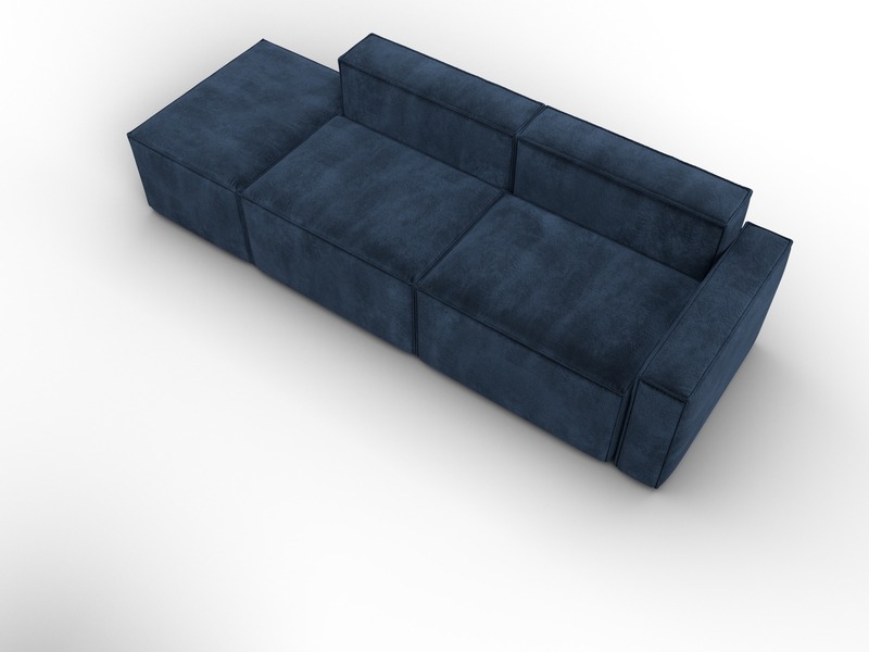 Диван угловой модульный Лига-063 угол правый, Велюр, TOWER 13 синий