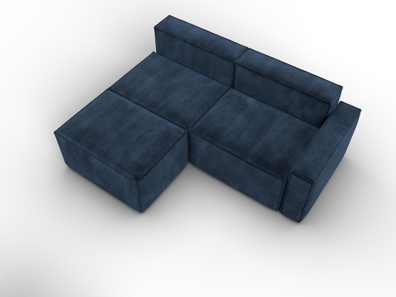 Диван угловой модульный Лига-063 угол правый, Велюр, TOWER 13 синий