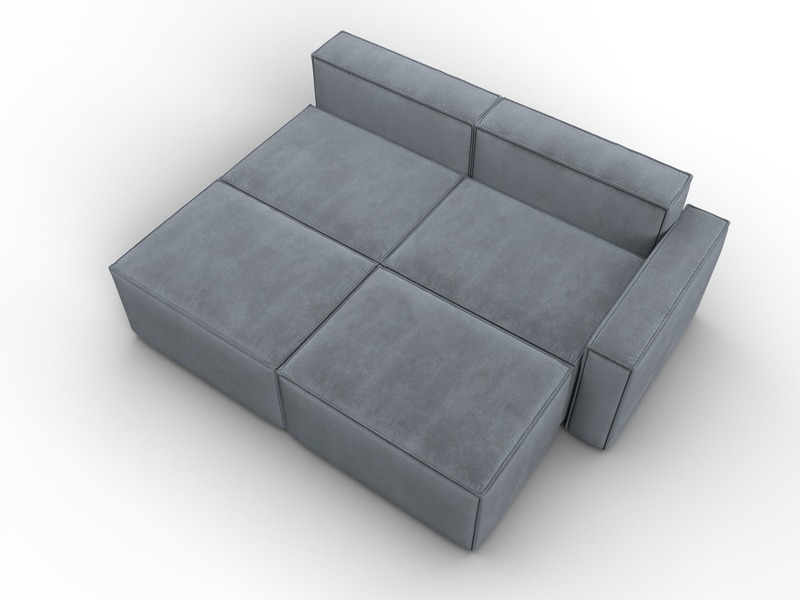 Диван угловой модульный Лига-063 угол правый, Велюр, TOWER 10 серый
