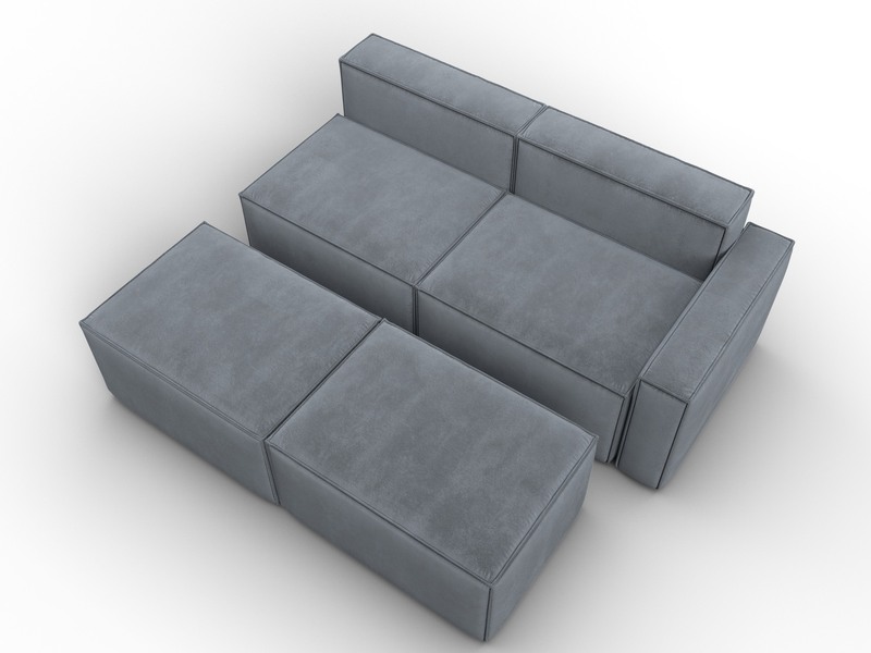 Диван угловой модульный Лига-063 угол правый, Велюр, TOWER 10 серый
