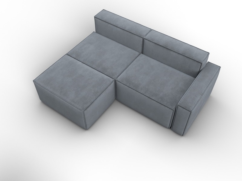 Диван угловой модульный Лига-063 угол правый, Велюр, TOWER 10 серый