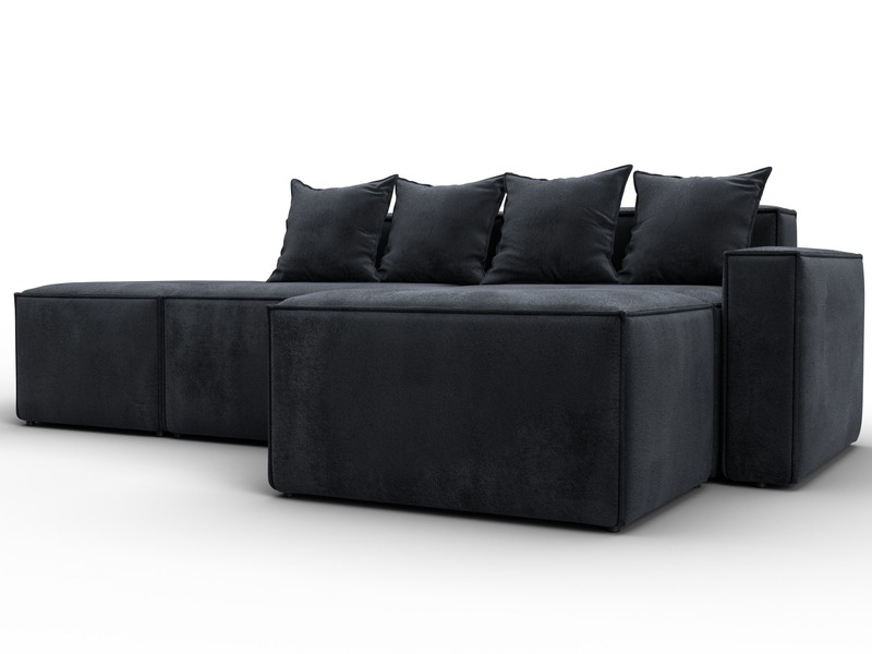 Диван угловой модульный Лига-063 угол правый, Велюр, TOWER 11 темно-серый