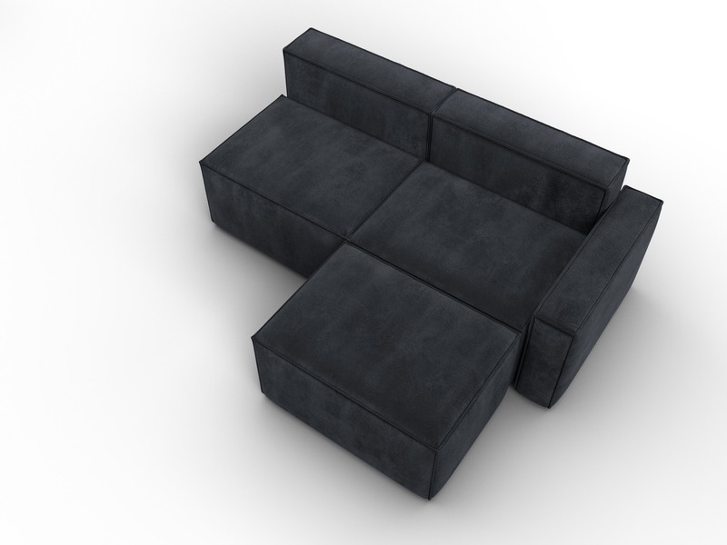 Диван угловой модульный Лига-063 угол правый, Велюр, TOWER 11 темно-серый