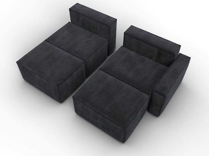 Диван угловой модульный Лига-063 угол правый, Велюр, TOWER 11 темно-серый