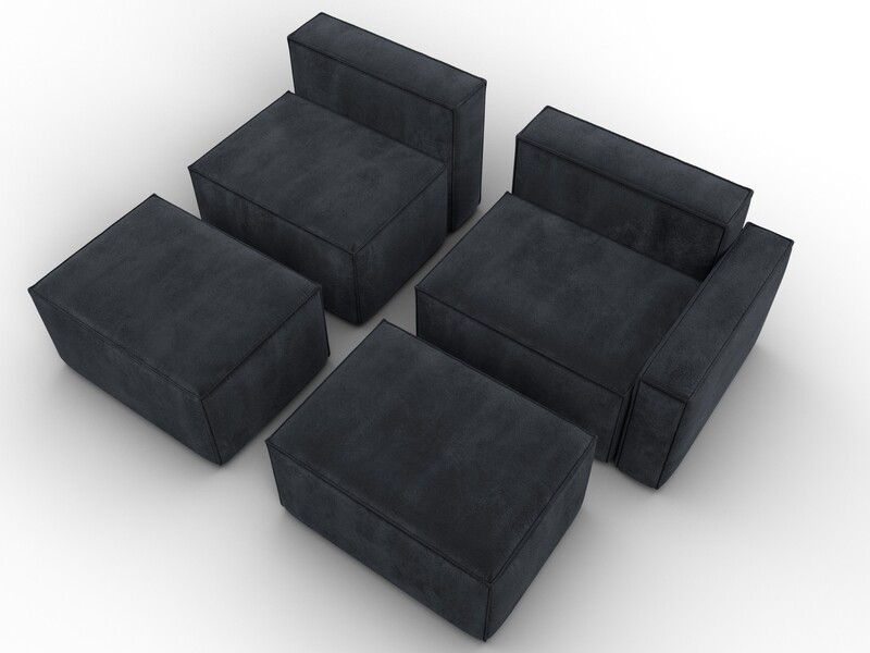 Диван угловой модульный Лига-063 угол правый, Велюр, TOWER 11 темно-серый