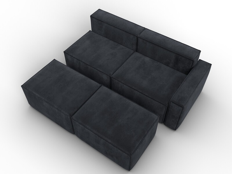 Диван угловой модульный Лига-063 угол правый, Велюр, TOWER 11 темно-серый