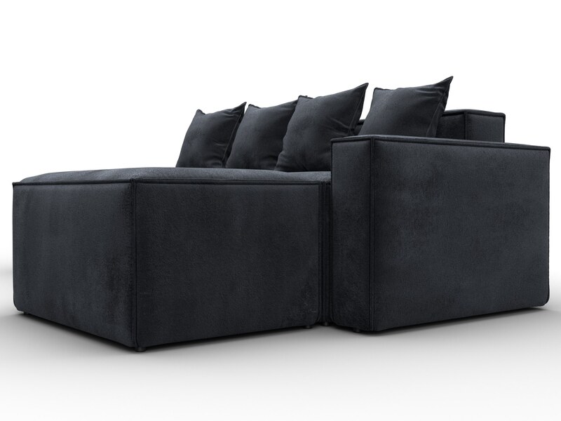 Диван угловой модульный Лига-063 угол правый, Велюр, TOWER 11 темно-серый