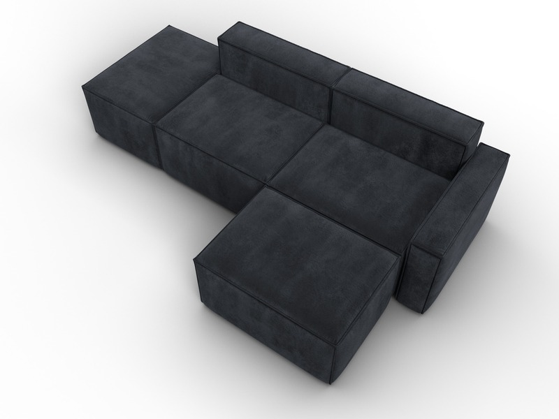 Диван угловой модульный Лига-063 угол правый, Велюр, TOWER 11 темно-серый
