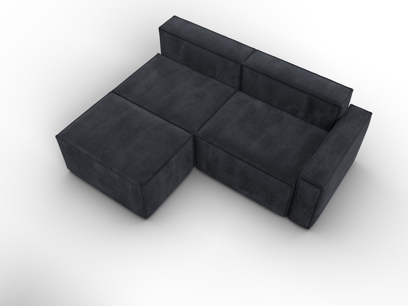 Диван угловой модульный Лига-063 угол правый, Велюр, TOWER 11 темно-серый