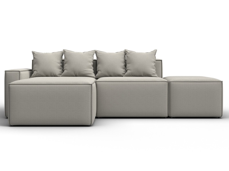 Диван угловой модульный Лига-063 угол левый, Рогожка, Амур 02 бежевый