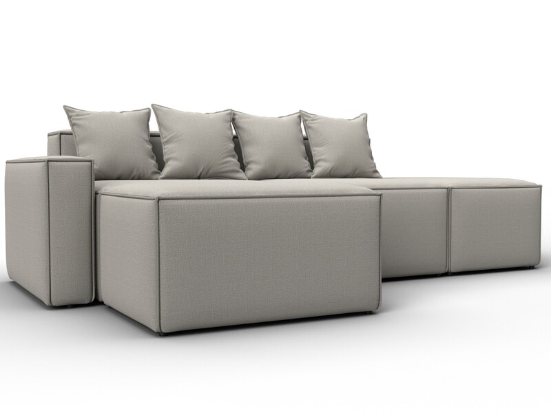 Диван угловой модульный Лига-063 угол левый, Рогожка, Амур 02 бежевый