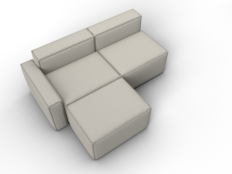 Диван угловой модульный Лига-063 угол левый, Рогожка, Амур 02 бежевый