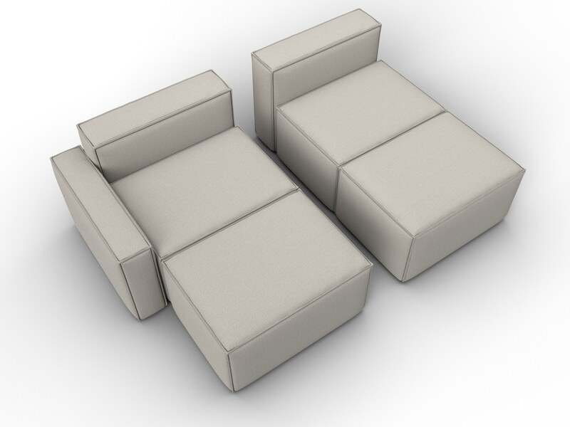 Диван угловой модульный Лига-063 угол левый, Рогожка, Амур 02 бежевый