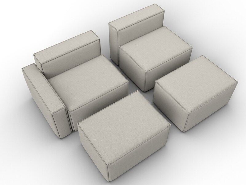 Диван угловой модульный Лига-063 угол левый, Рогожка, Амур 02 бежевый