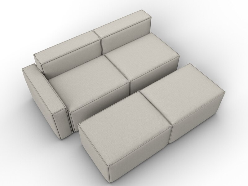 Диван угловой модульный Лига-063 угол левый, Рогожка, Амур 02 бежевый