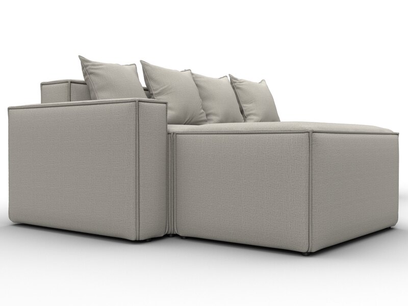 Диван угловой модульный Лига-063 угол левый, Рогожка, Амур 02 бежевый