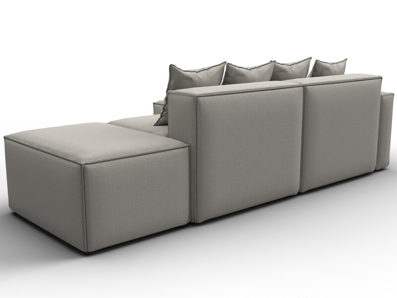 Диван угловой модульный Лига-063 угол левый, Рогожка, Амур 02 бежевый