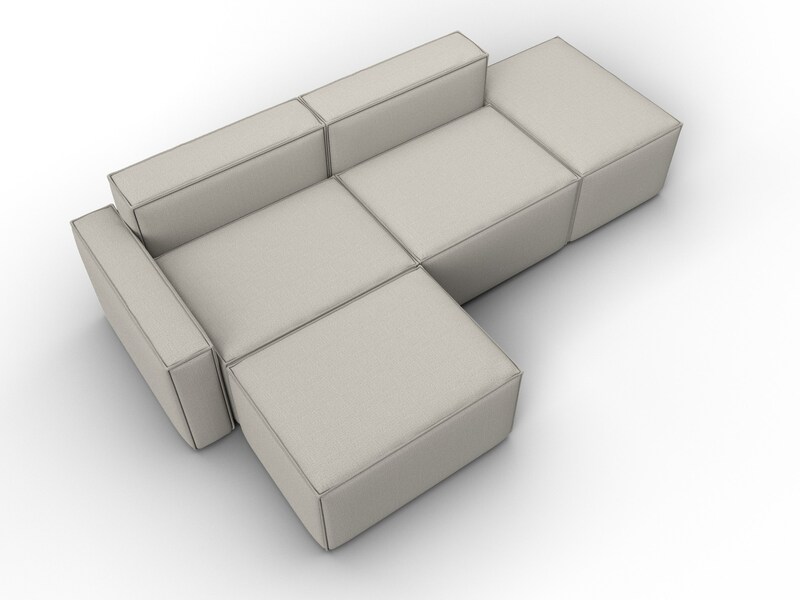 Диван угловой модульный Лига-063 угол левый, Рогожка, Амур 02 бежевый