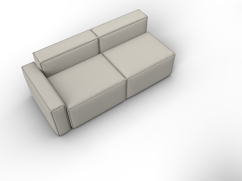 Диван угловой модульный Лига-063 угол левый, Рогожка, Амур 02 бежевый