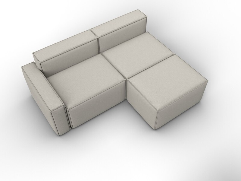 Диван угловой модульный Лига-063 угол левый, Рогожка, Амур 02 бежевый