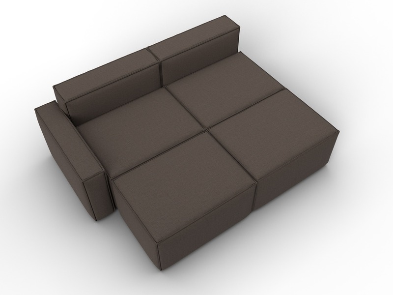 Диван угловой модульный Лига-063 угол левый, Рогожка, Амур 05 коричневый