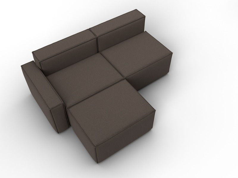 Диван угловой модульный Лига-063 угол левый, Рогожка, Амур 05 коричневый