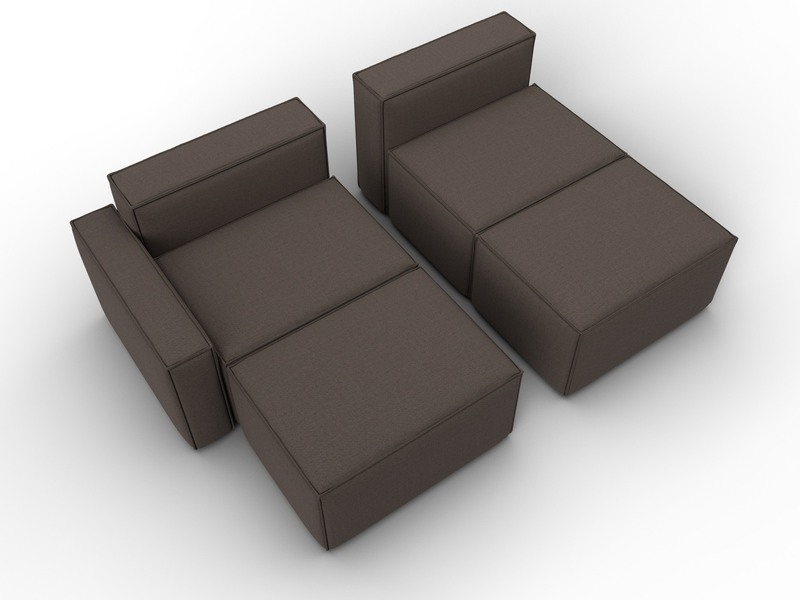 Диван угловой модульный Лига-063 угол левый, Рогожка, Амур 05 коричневый