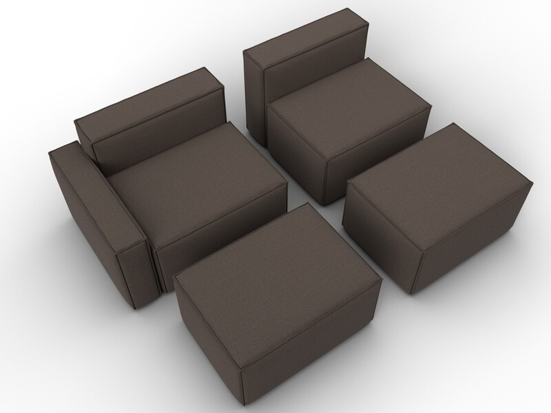 Диван угловой модульный Лига-063 угол левый, Рогожка, Амур 05 коричневый