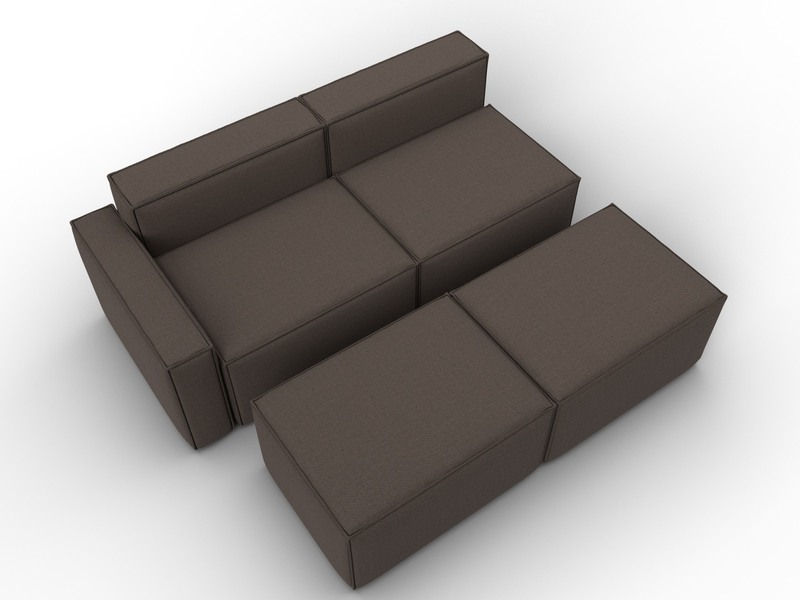 Диван угловой модульный Лига-063 угол левый, Рогожка, Амур 05 коричневый