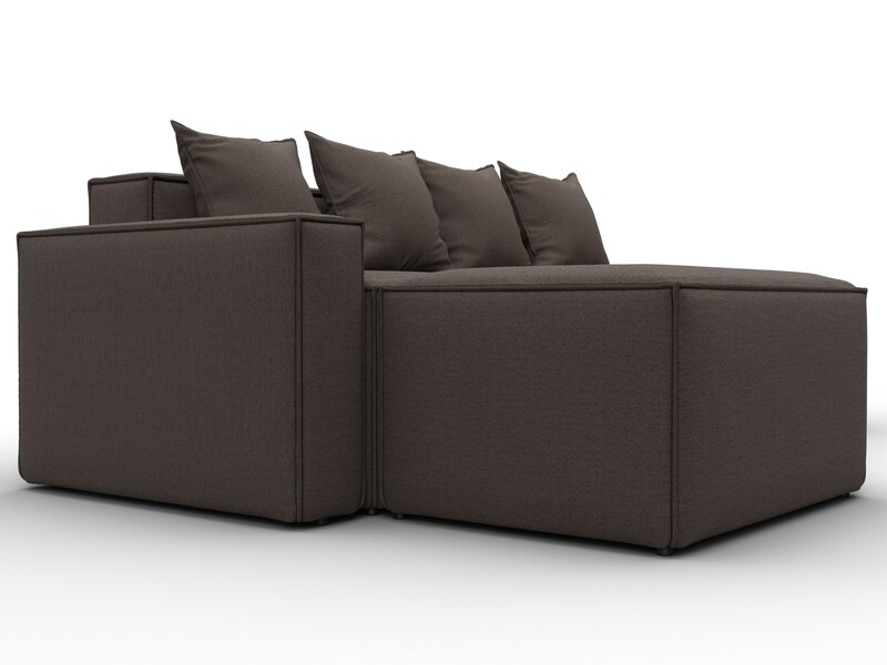 Диван угловой модульный Лига-063 угол левый, Рогожка, Амур 05 коричневый