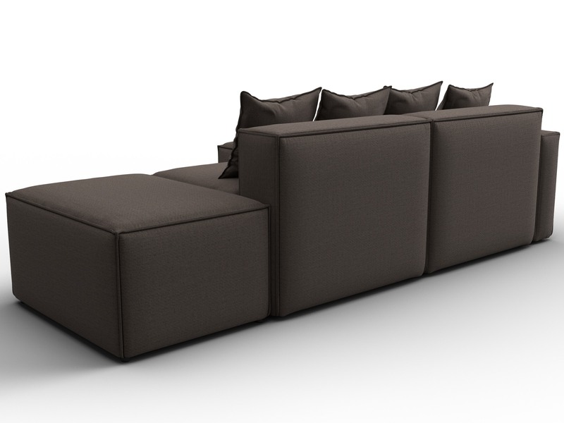 Диван угловой модульный Лига-063 угол левый, Рогожка, Амур 05 коричневый