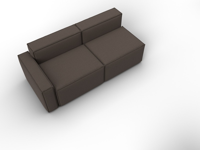 Диван угловой модульный Лига-063 угол левый, Рогожка, Амур 05 коричневый