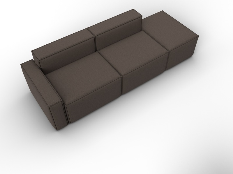 Диван угловой модульный Лига-063 угол левый, Рогожка, Амур 05 коричневый