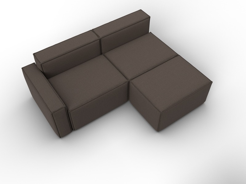 Диван угловой модульный Лига-063 угол левый, Рогожка, Амур 05 коричневый